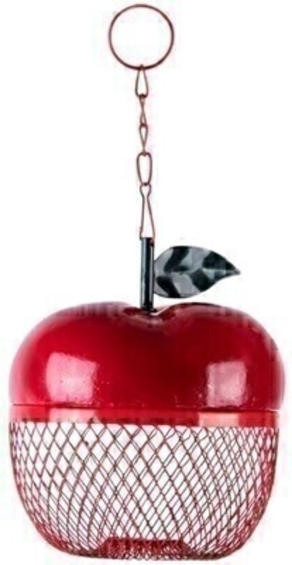 Red Apple Shape Bird Feeder